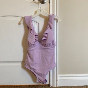 Brand new never worn lavender one peice bathing suit!